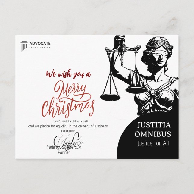 Postal Festiva Elegantes saludos legales para clientes y asociado (Anverso)