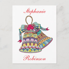 Postal Festiva Elemento de campanas de Navidades decorativos