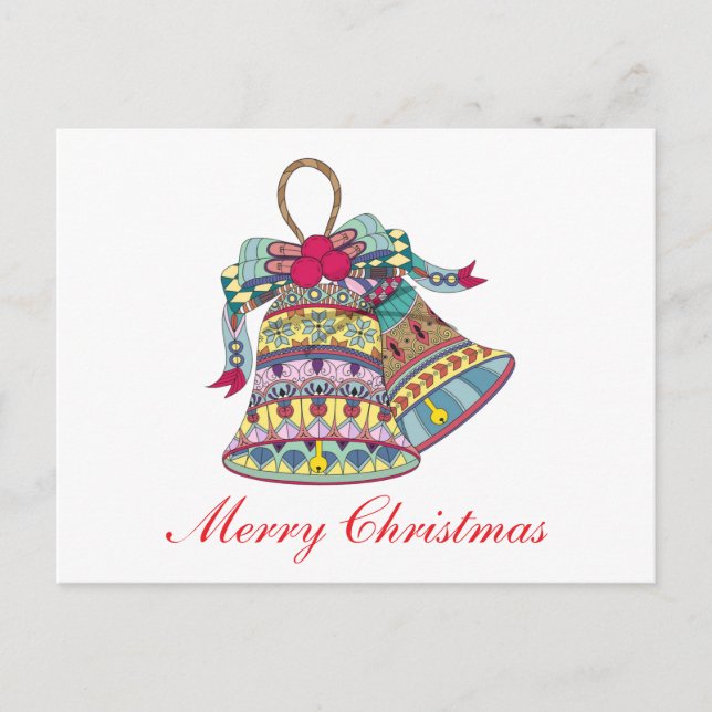 Postal Festiva Elemento de campanas de Navidades decorativos (Anverso)