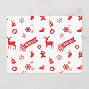 Postal Festiva Elementos de los Navidades
