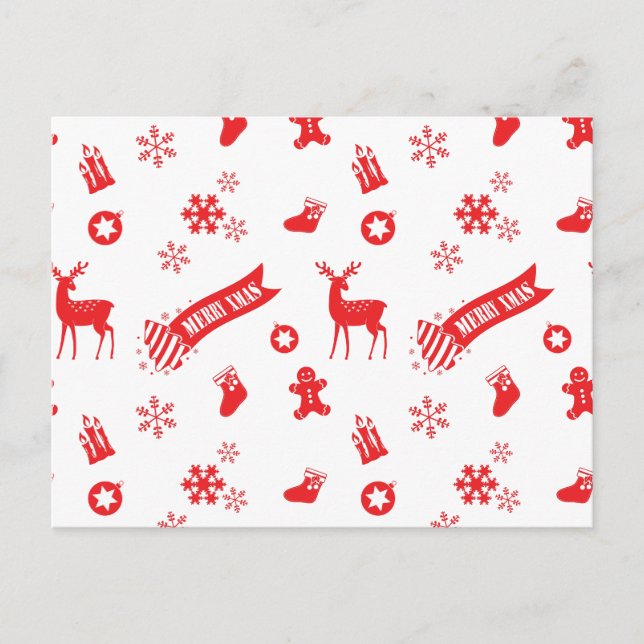 Postal Festiva Elementos de los Navidades (Anverso)