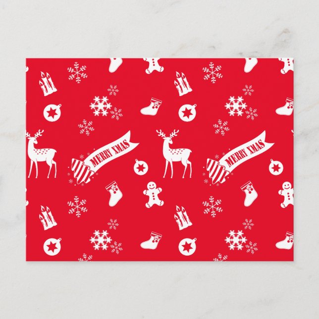 Postal Festiva Elementos de los Navidades (Anverso)