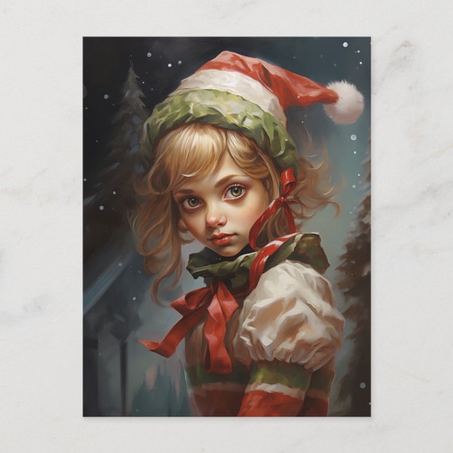 Postal Festiva Elf Chica capataz (Anverso)