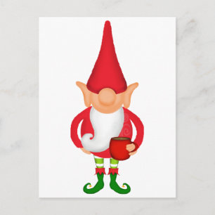 Postal Festiva Elf Navidades Cute