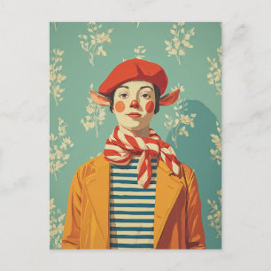 Postal Festiva Elf Navidades Retro caprichosos