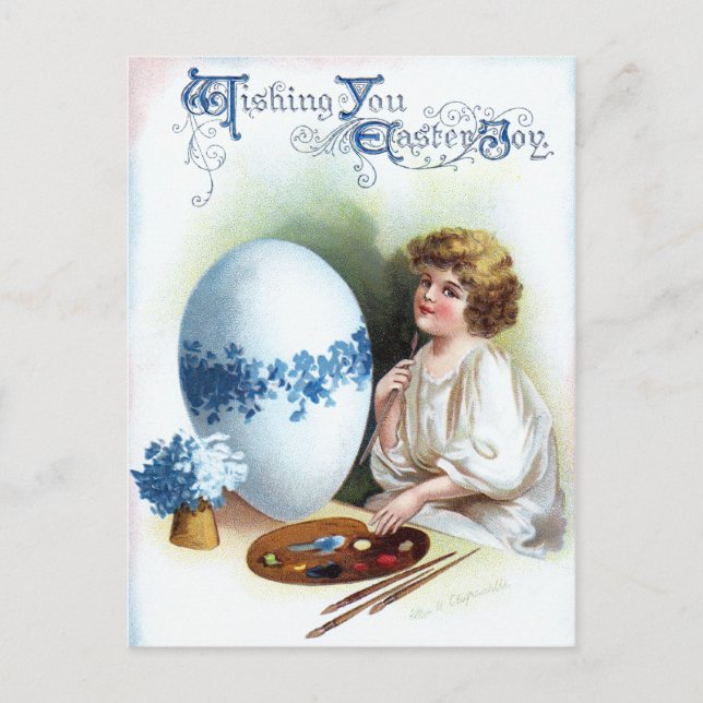 Postal Festiva Ellen H. Clapsaddle: Huevo de Pascua 3 (Anverso)