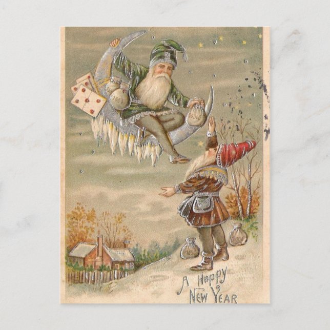 Postal Festiva Elves y Moon (Anverso)