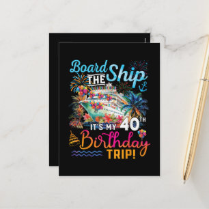 Postal Festiva Embarcar en el barco es mi viaje de cumpleaños núm