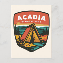 Postal Festiva Emblema de Campamento del Parque Nacional Acadia
