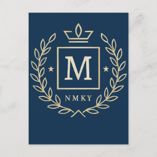 Postal Festiva "Emblema Real NMKY – Diseño de Cresta con Monogram