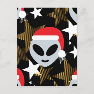 Postal Festiva emoji alienígena de santa