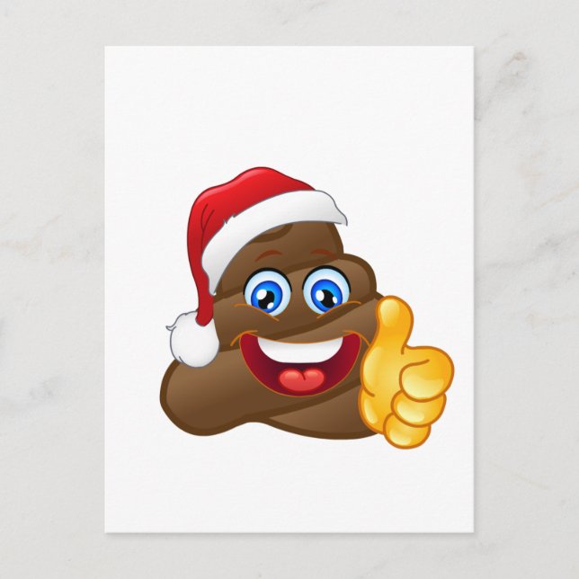 Postal Festiva Emoji brillante rara del impulso de Santa (Anverso)