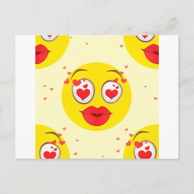 Postal Festiva Emoji de beso de San Valentín (Anverso)