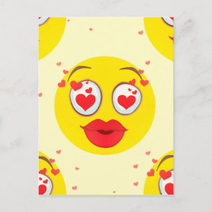 Postal Festiva Emoji de beso de San Valentín