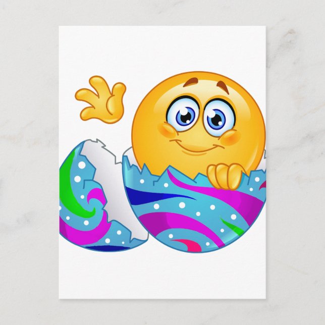 Postal Festiva Emoji de huevo de Pascua (Anverso)