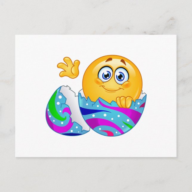 Postal Festiva Emoji de huevo de Pascua (Anverso)