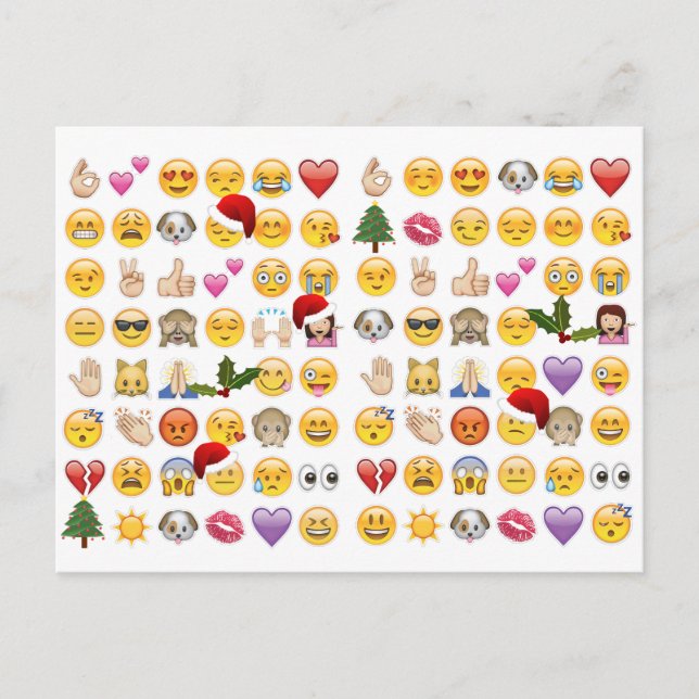 Postal Festiva emojis navidades (Anverso)