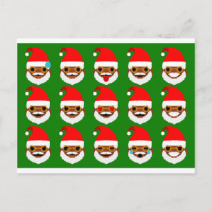 Postal Festiva emoticonos de la emoji de santa africana