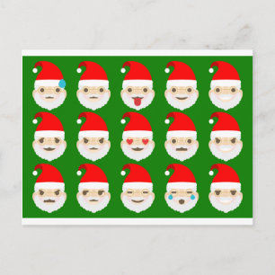 Postal Festiva emoticonos de santa emoji