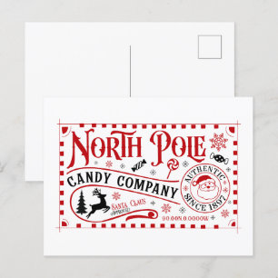 Postal Festiva Empresa de dulces del Polo Norte