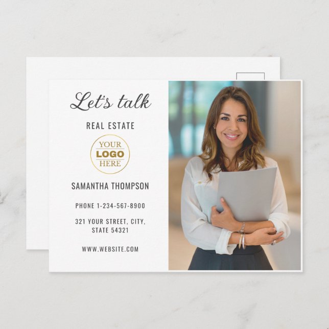 Postal Festiva Empresa Personalizado profesional (Anverso / Reverso)