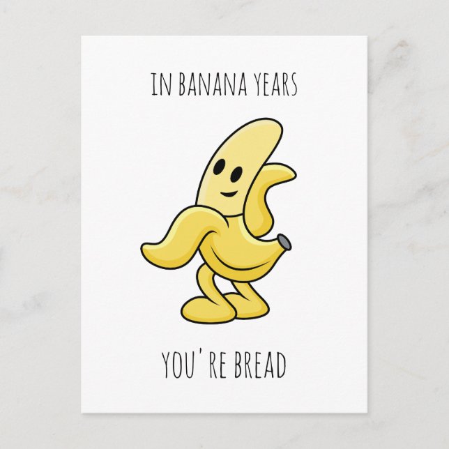 Postal Festiva En Banana Years Funny Birthday Gift (Anverso)