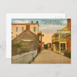 Postal Festiva En la carretera con la antigua casa de cuadros