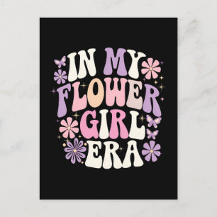 Postal Festiva En la era de mi chica de flor Flor retro Groovy