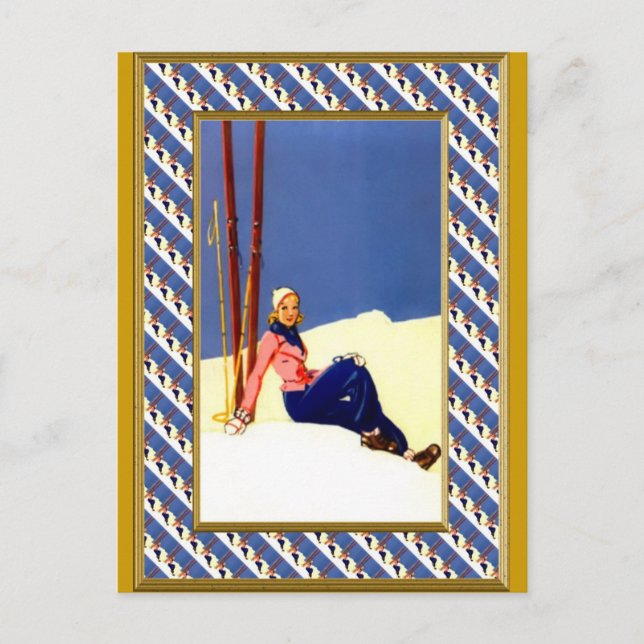 Postal Festiva En las laderas de la montaña (Anverso)