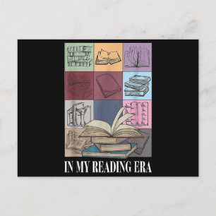 Postal Festiva En mi época de lectura, amante de los libros