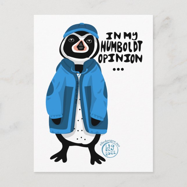 Postal Festiva En mi opinión de Humboldt... Pingüino (Anverso)