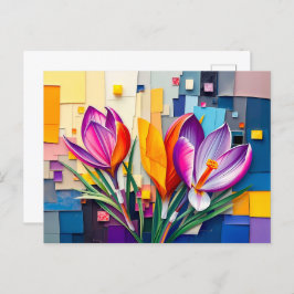 Postal Festiva Encantador croco con estilo abstracto moderno