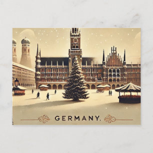 Postal Festiva Encantador diseño navideño alemán - Nostálgico