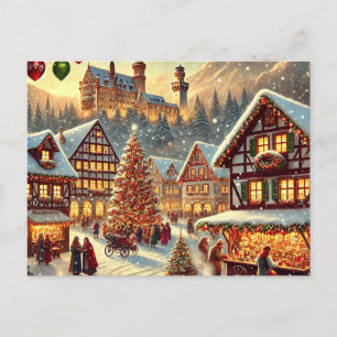 Postal Festiva Encantador diseño navideño alemán - Nostálgico