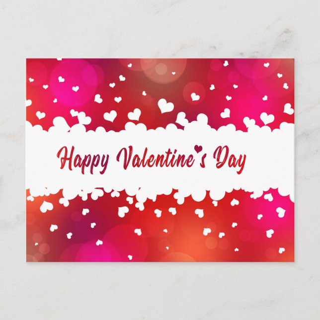 Postal Festiva Encantadores corazones felices del Día de San Vale (Anverso)