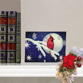 Postal Festiva Enchanted Forest Cardinal Holiday Postcard