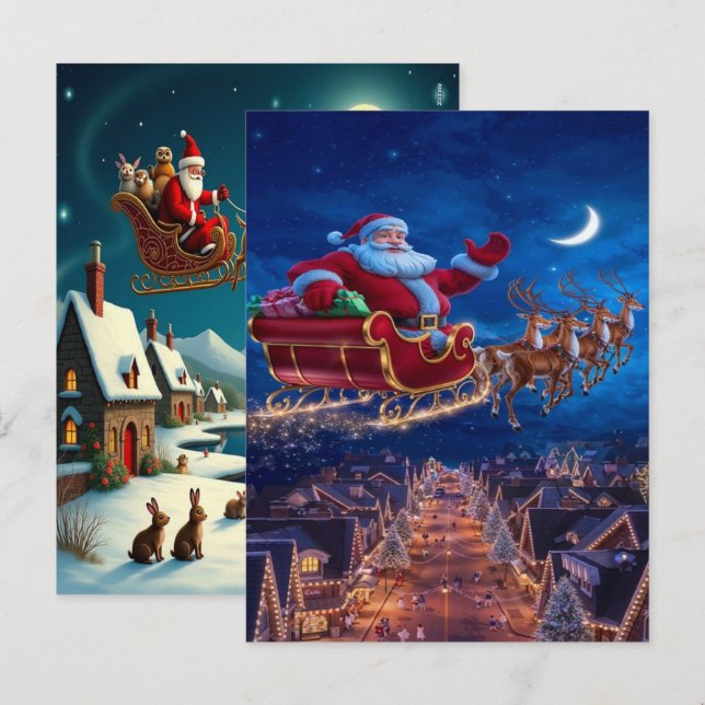 Postal Festiva Enchanting Christmas Winter Village Wallpaper 2025 (Anverso / Reverso)