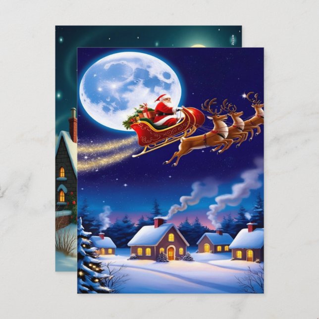 Postal Festiva Enchanting Christmas Winter Village Wallpaper 2025 (Anverso / Reverso)