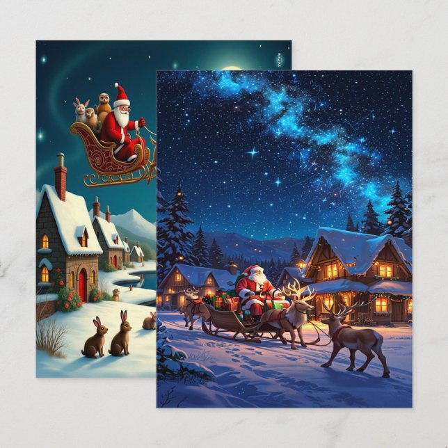 Postal Festiva Enchanting Christmas Winter Village Wallpaper 2025 (Anverso / Reverso)