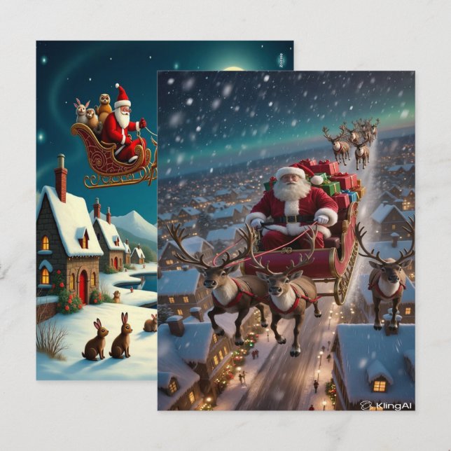 Postal Festiva Enchanting Christmas Winter Village Wallpaper 2025 (Anverso / Reverso)