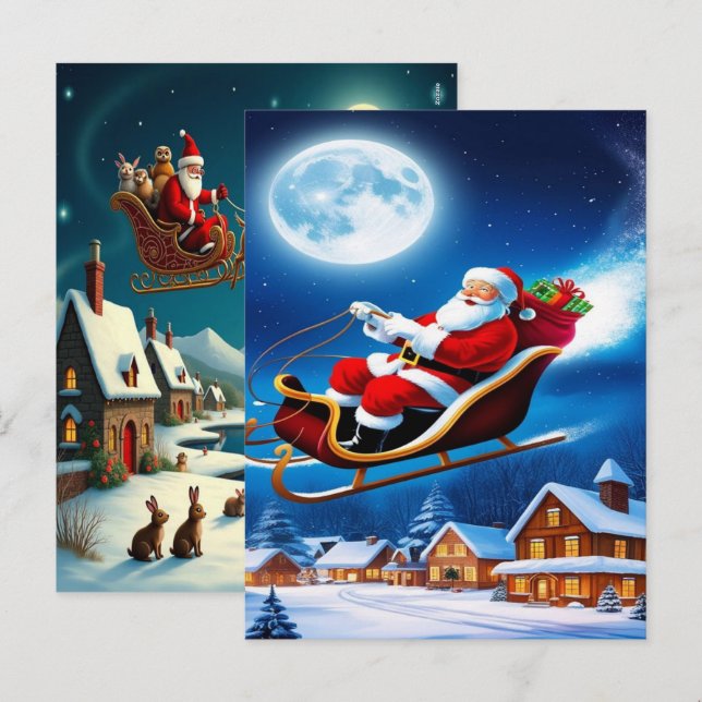 Postal Festiva Enchanting Christmas Winter Village Wallpaper 2025 (Anverso / Reverso)