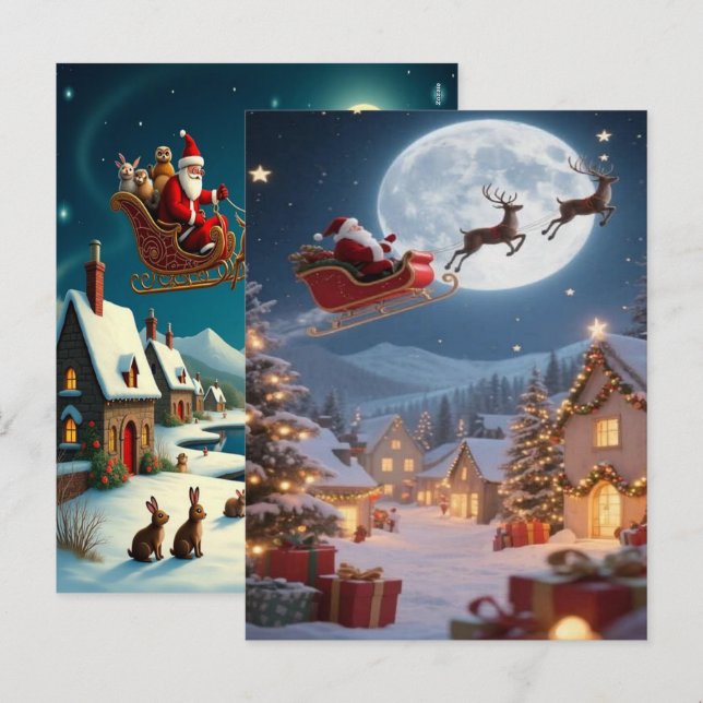 Postal Festiva Enchanting Christmas Winter Village Wallpaper 2025 (Anverso / Reverso)