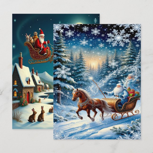 Postal Festiva Enchanting Christmas Winter Village Wallpaper 2025 (Anverso / Reverso)