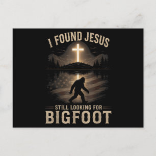 Postal Festiva Encontré a Jesús todavía buscando Bigfoot Fe diver