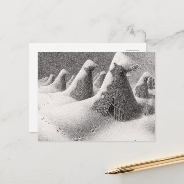 Postal Festiva Enero, Iowa de Grant Wood (Anverso/Reverso In Situ)