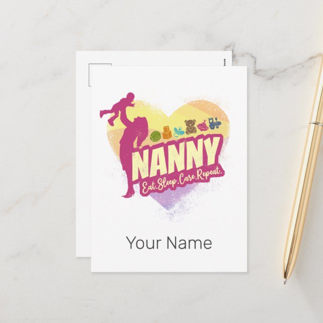 Postal Festiva Enfermera de cuidado infantil de niñera de niñera  (Anverso/Reverso In Situ)