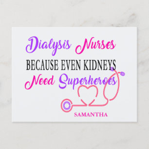 Postal Festiva Enfermera de diálisis personalizada con citas