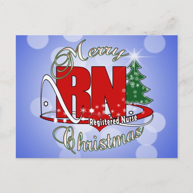 Postal Festiva Enfermera de NAVIDADES de RN registrados (Anverso)