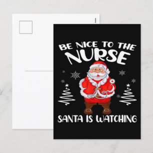 Postal Festiva Enfermera de Santa Claus