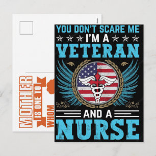 Postal Festiva Enfermera Veterana Diseño USA 4 de Julio